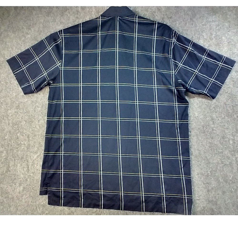 Brooks Brothers Mens Navy Windowpane Double Mercerized Cotton Polo Shirt Medium - Picture 5 of 11